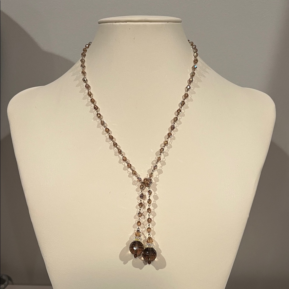 Elegant Brown/Gold Beaded Necklace